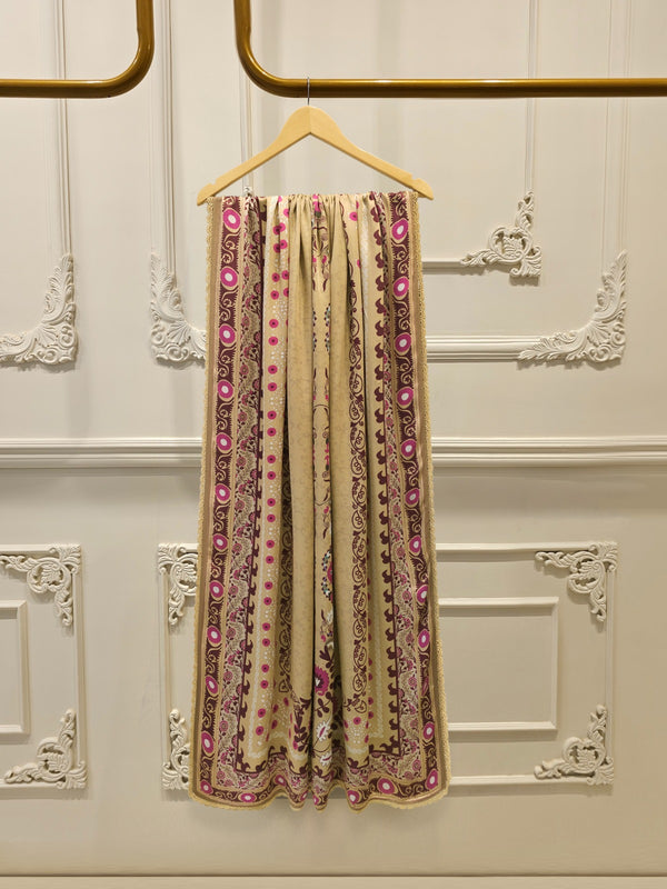 3 Piece- Pure Korean Silk Embroidered Suit S115400