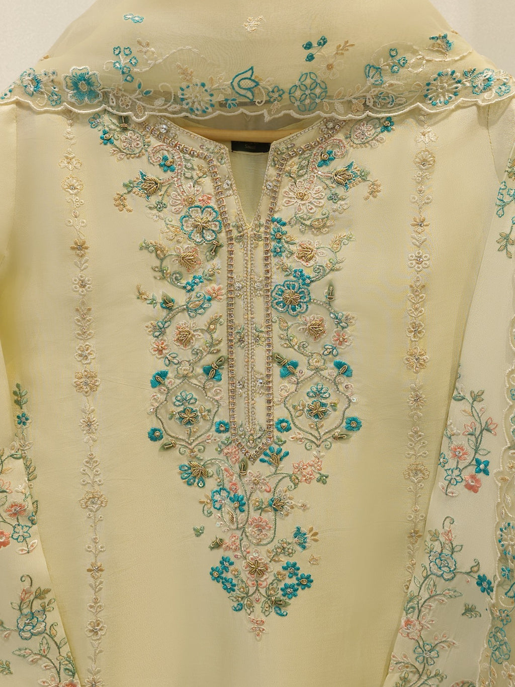 3 Piece- Pure  Sheesha Silk Embroidered Suit S115406