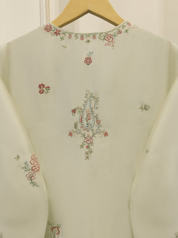 3 Piece- Pure  Sheesha Silk Embroidered Suit S115407