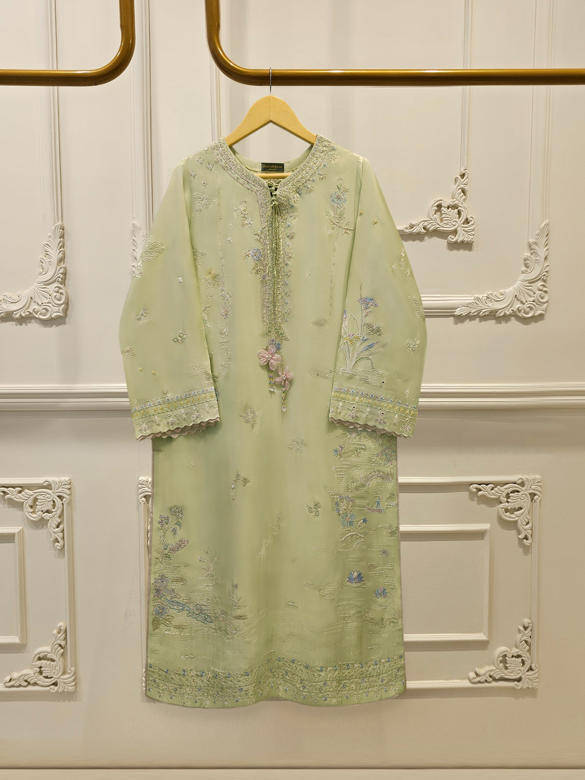 2 Piece- Pure Sheesha Silk Embroidered Suit S115408 Main image