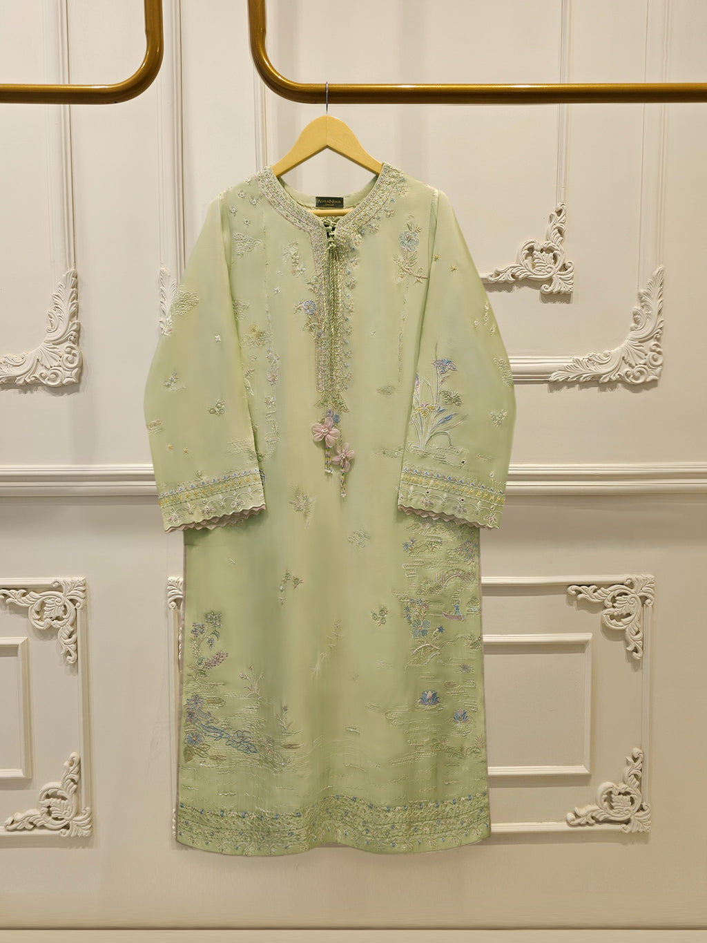 2 Piece- Pure Sheesha Silk Embroidered Suit S115408