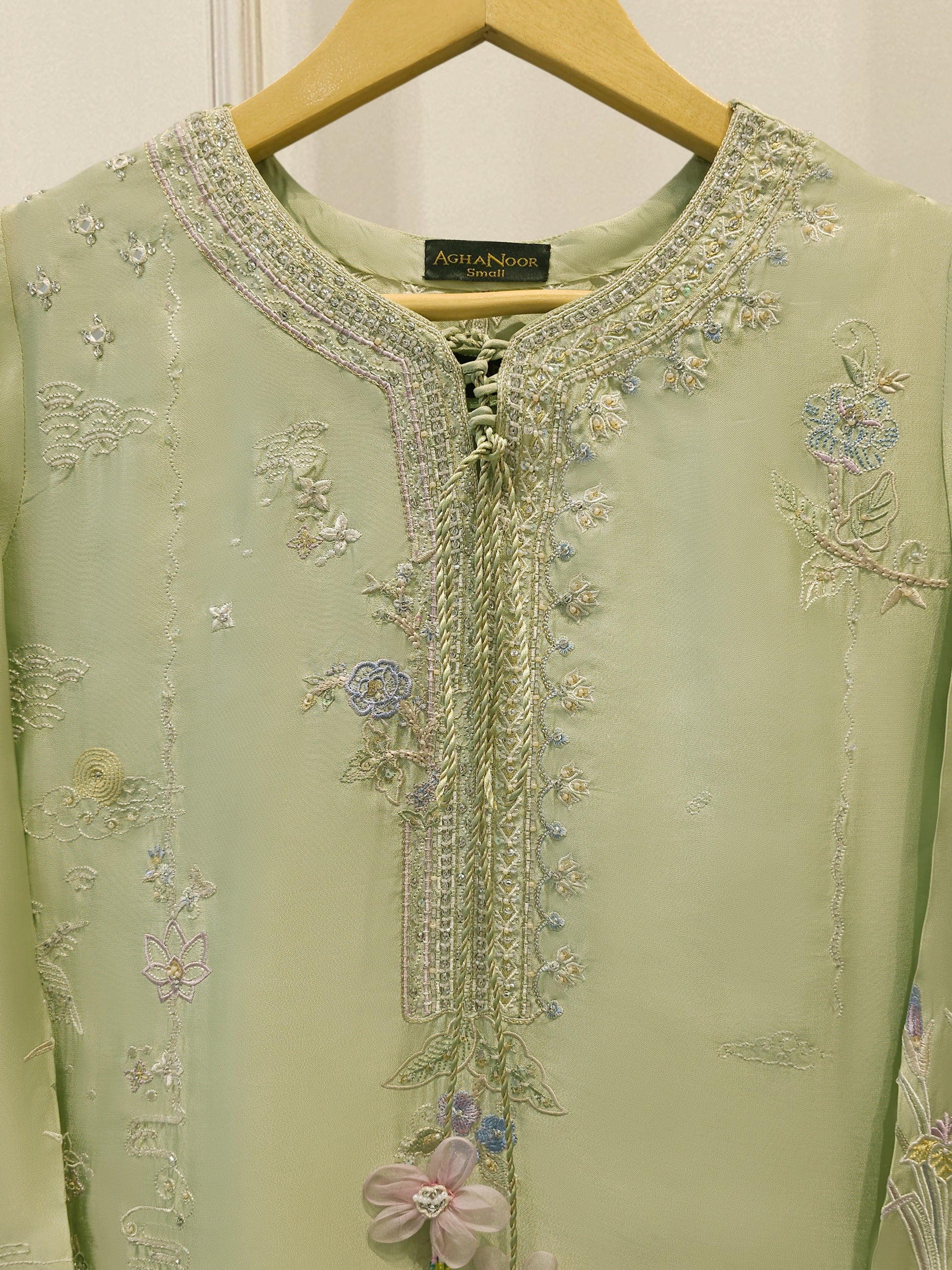 2 Piece- Pure Sheesha Silk Embroidered Suit S115408 Secondary image