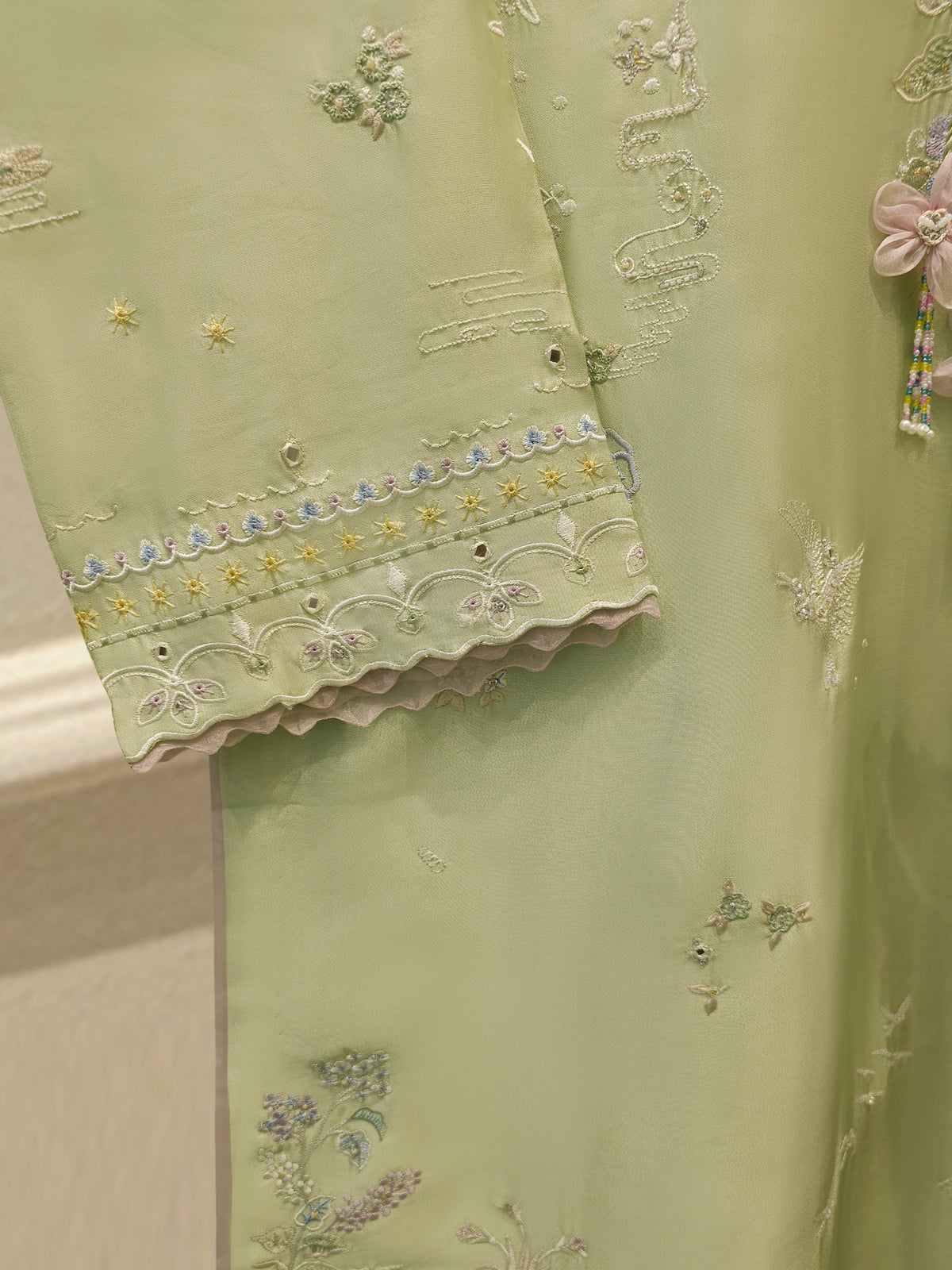 2 Piece- Pure Sheesha Silk Embroidered Suit S115408