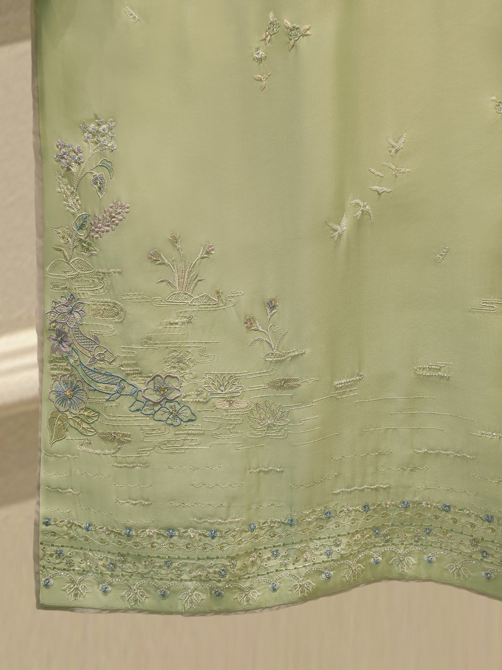 2 Piece- Pure Sheesha Silk Embroidered Suit S115408