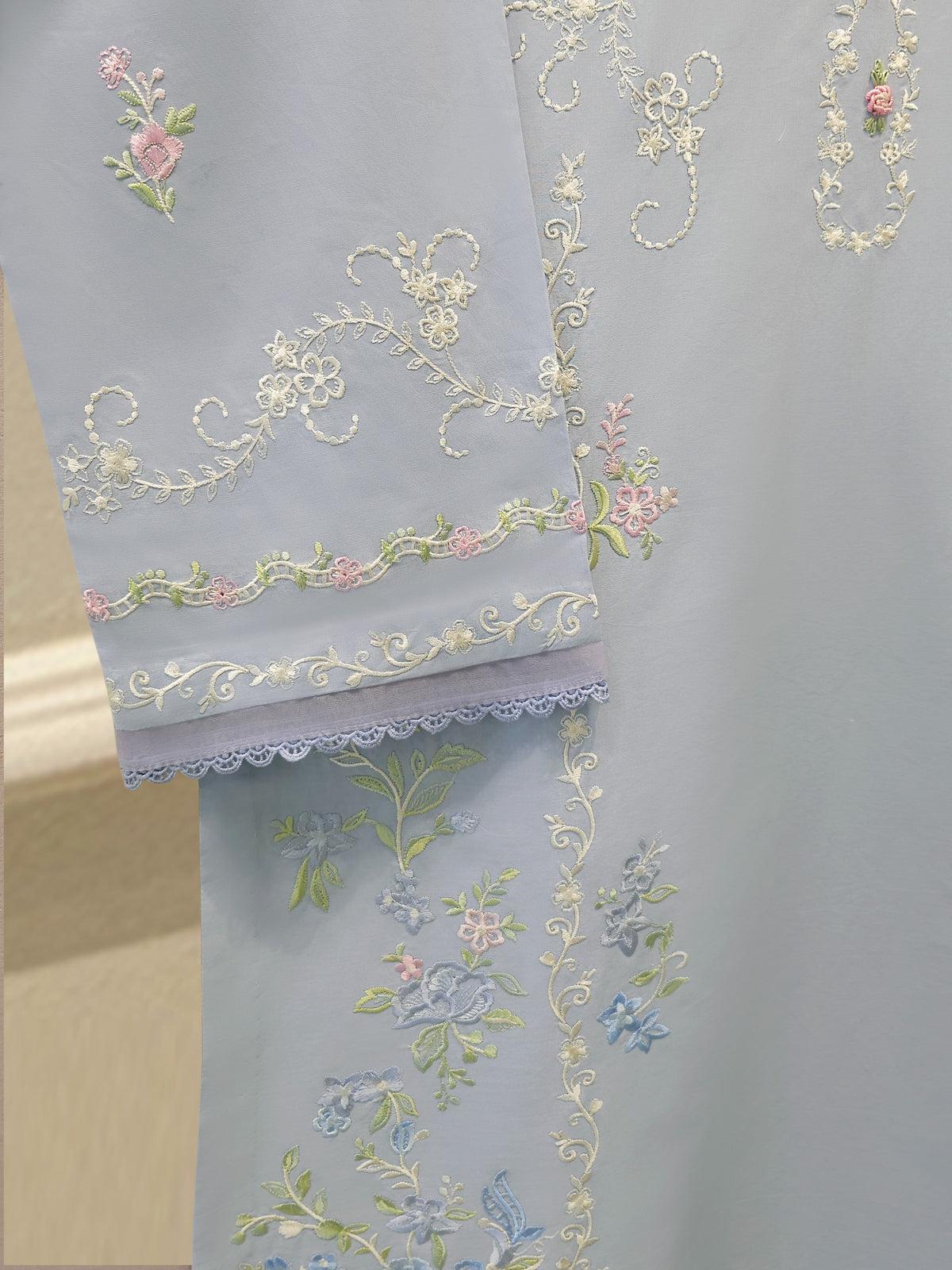 2 Piece - Embroidered Cambric Suit S115387
