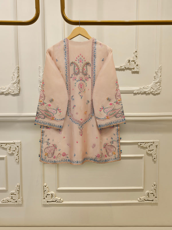 3 Piece- Pure  Sheesha Silk Embroidered Suit S115405