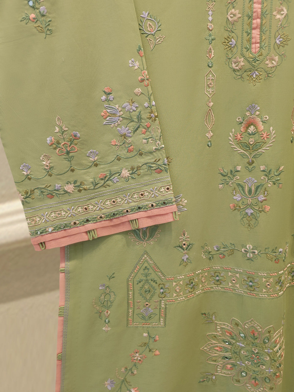 2 Piece - Embroidered Cambric Suit S115402