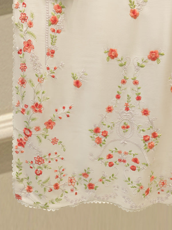 2 Piece- Pure  Korean Silk Embroidered Suit S115413