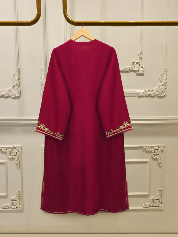 3 Piece- Pure  Sheesha Silk Embroidered Suit S115422
