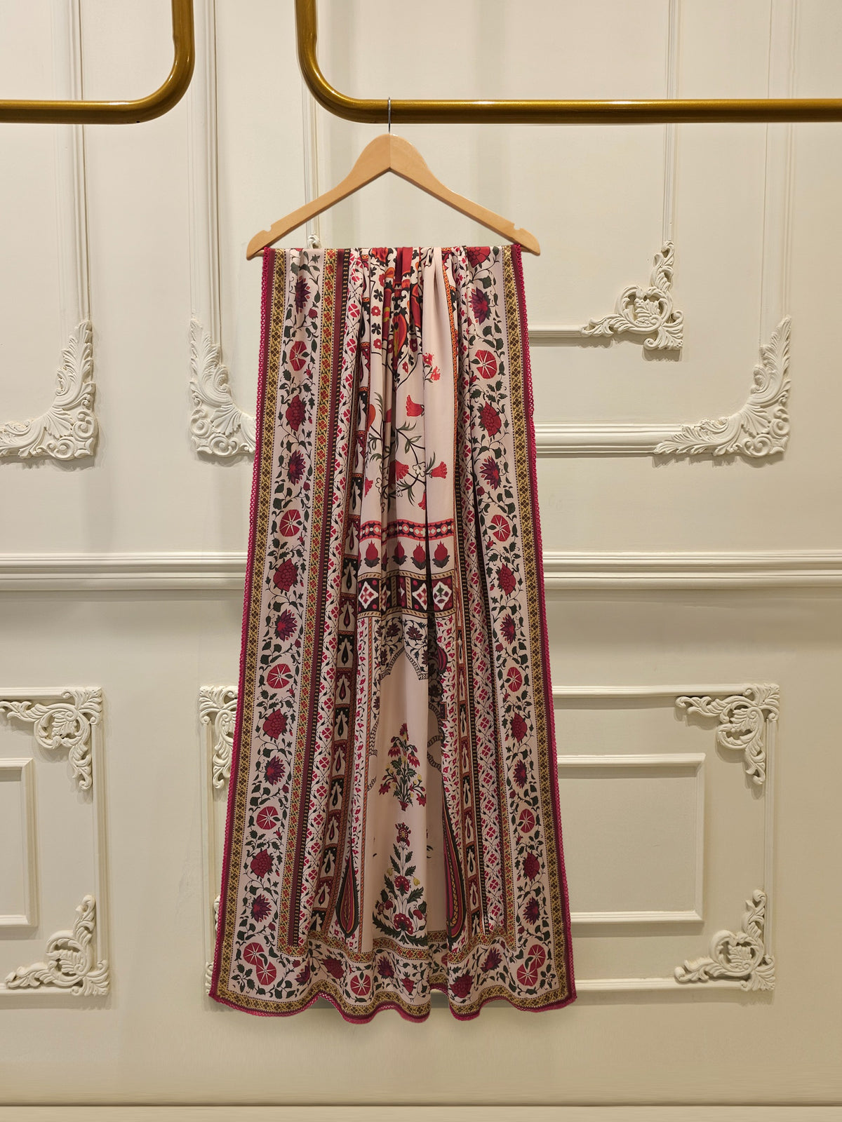 3 Piece- Pure Korean Silk Embroidered Suit S115414