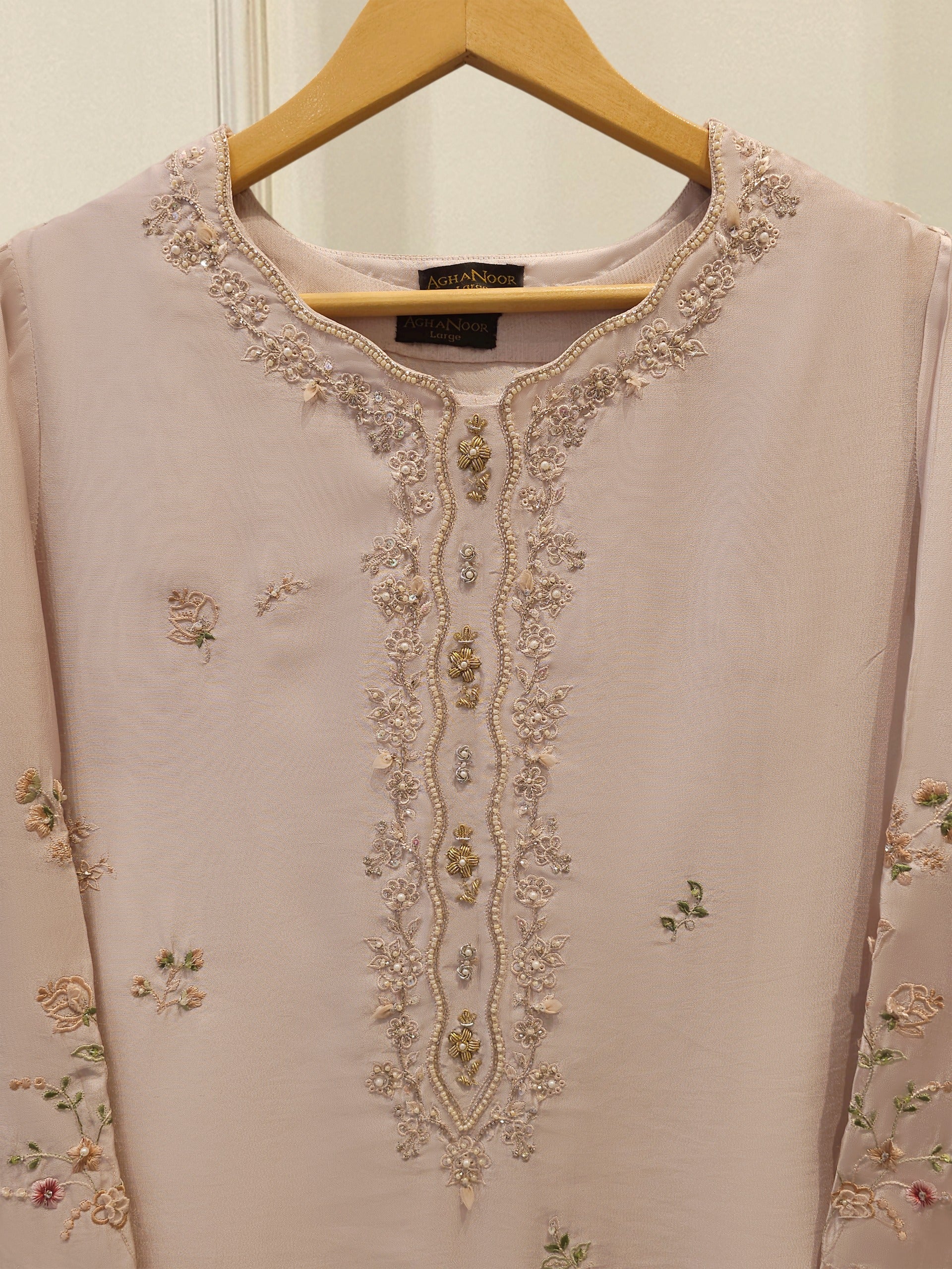 2 Piece- Pure Sheesha Silk Embroidered Suit S115423 Secondary image