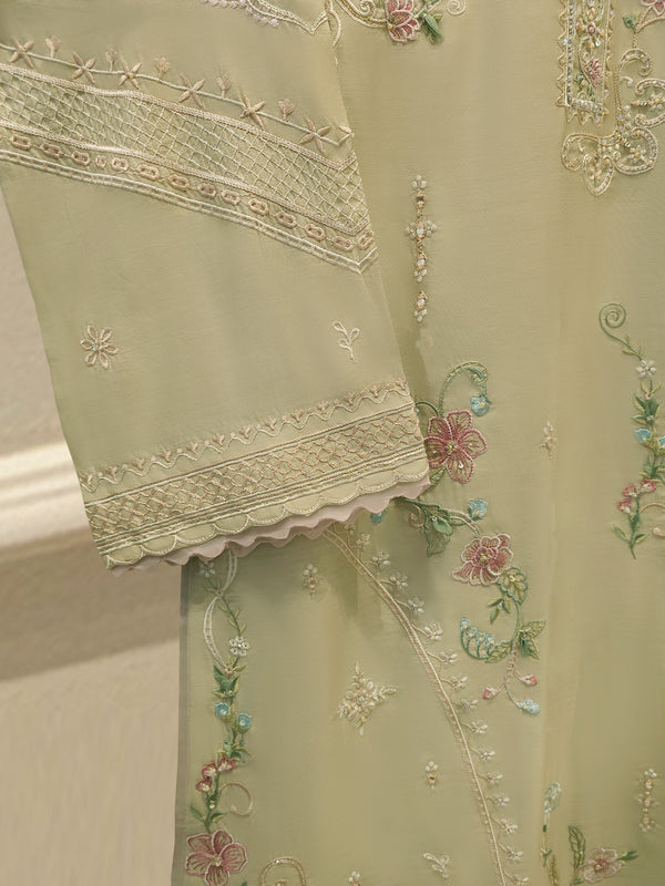 3 Piece - Pure Khaddi Silk Embroidered  Suit S115427