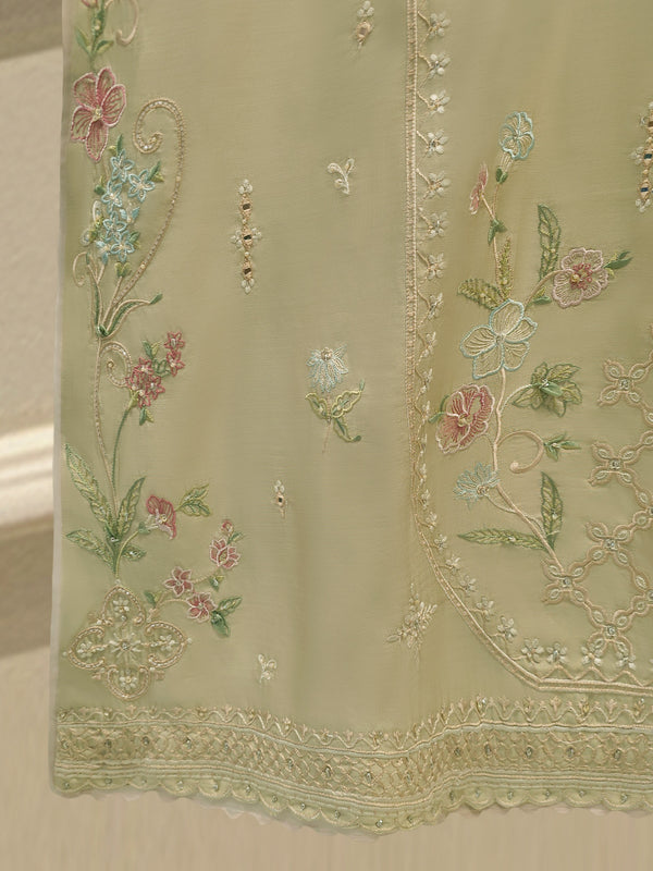 3 Piece - Pure Khaddi Silk Embroidered  Suit S115427