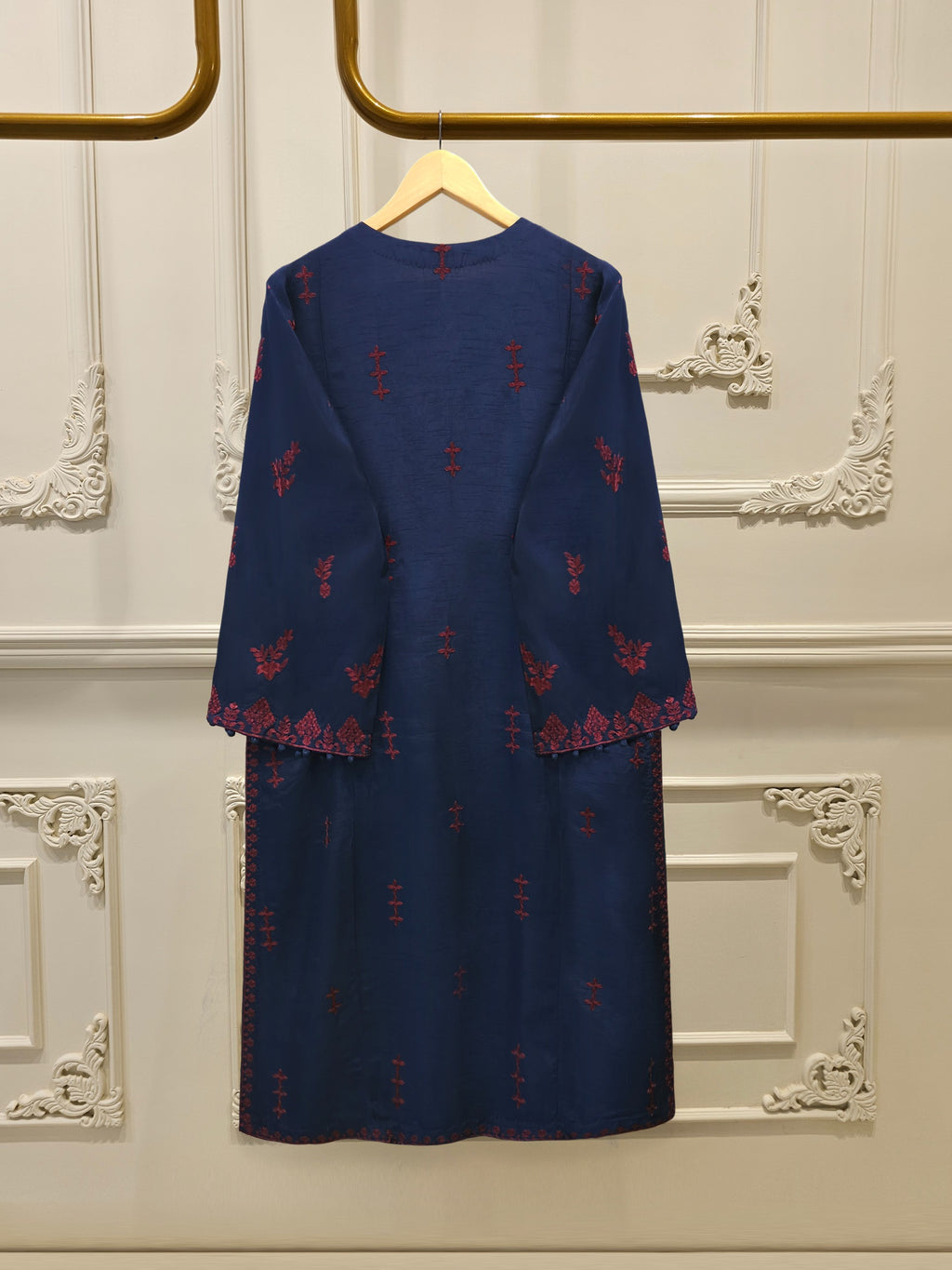 3 Piece- Pure Korean Silk Embroidered Suit S115426