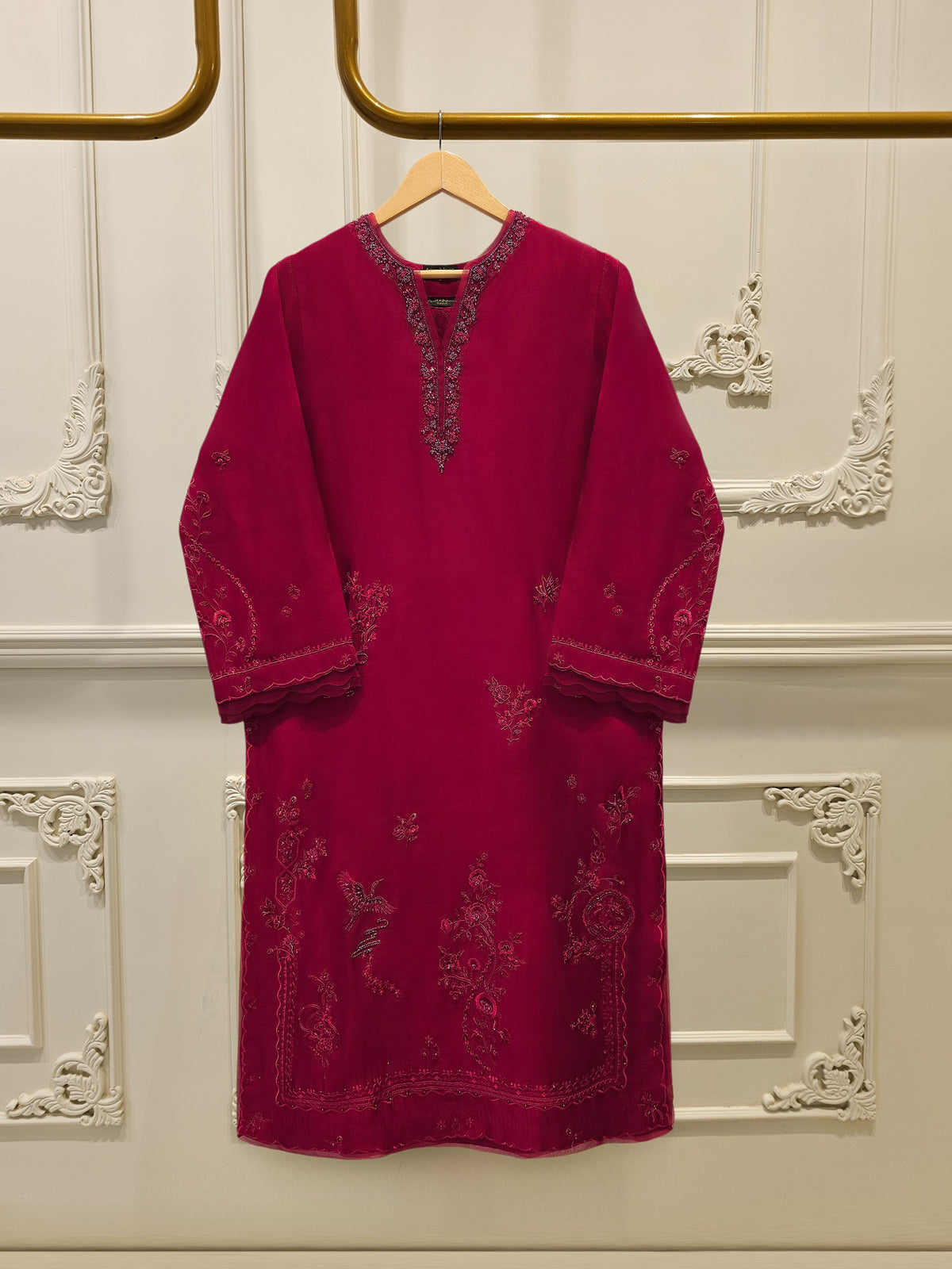 2 Piece- Pure Sheesha Silk Embroidered Suit S115527 Main image