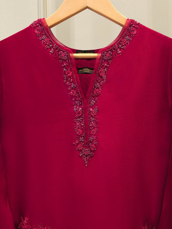 2 Piece- Pure Sheesha Silk Embroidered Suit S115527