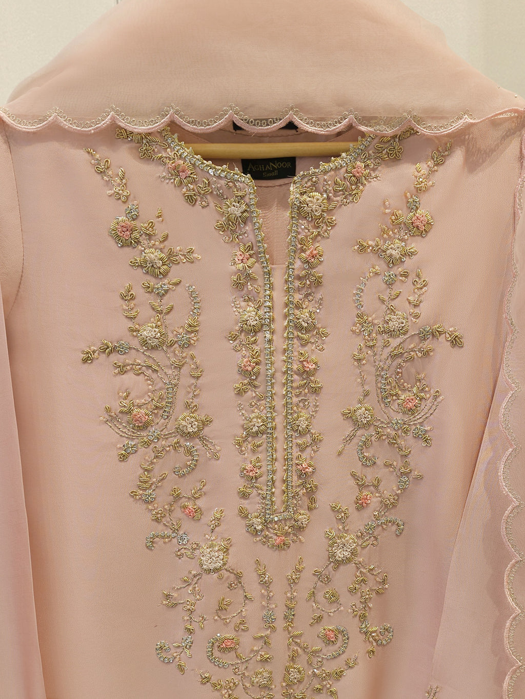 3 Piece- Pure  Sheesha Silk Embroidered Suit S115425