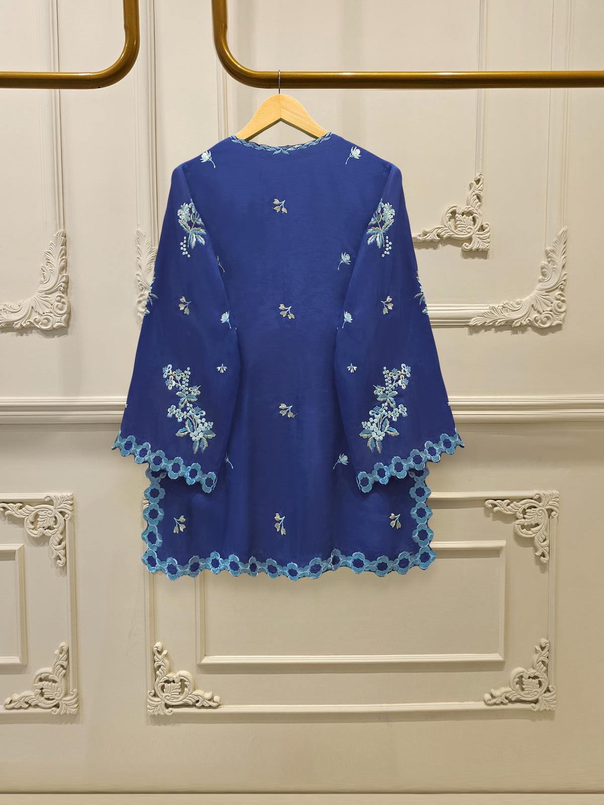 3 Piece- Pure Korean Silk Embroidered Suit S115538