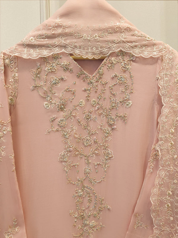 3 Piece - Pure Embroidered Chiffon Suit S115541