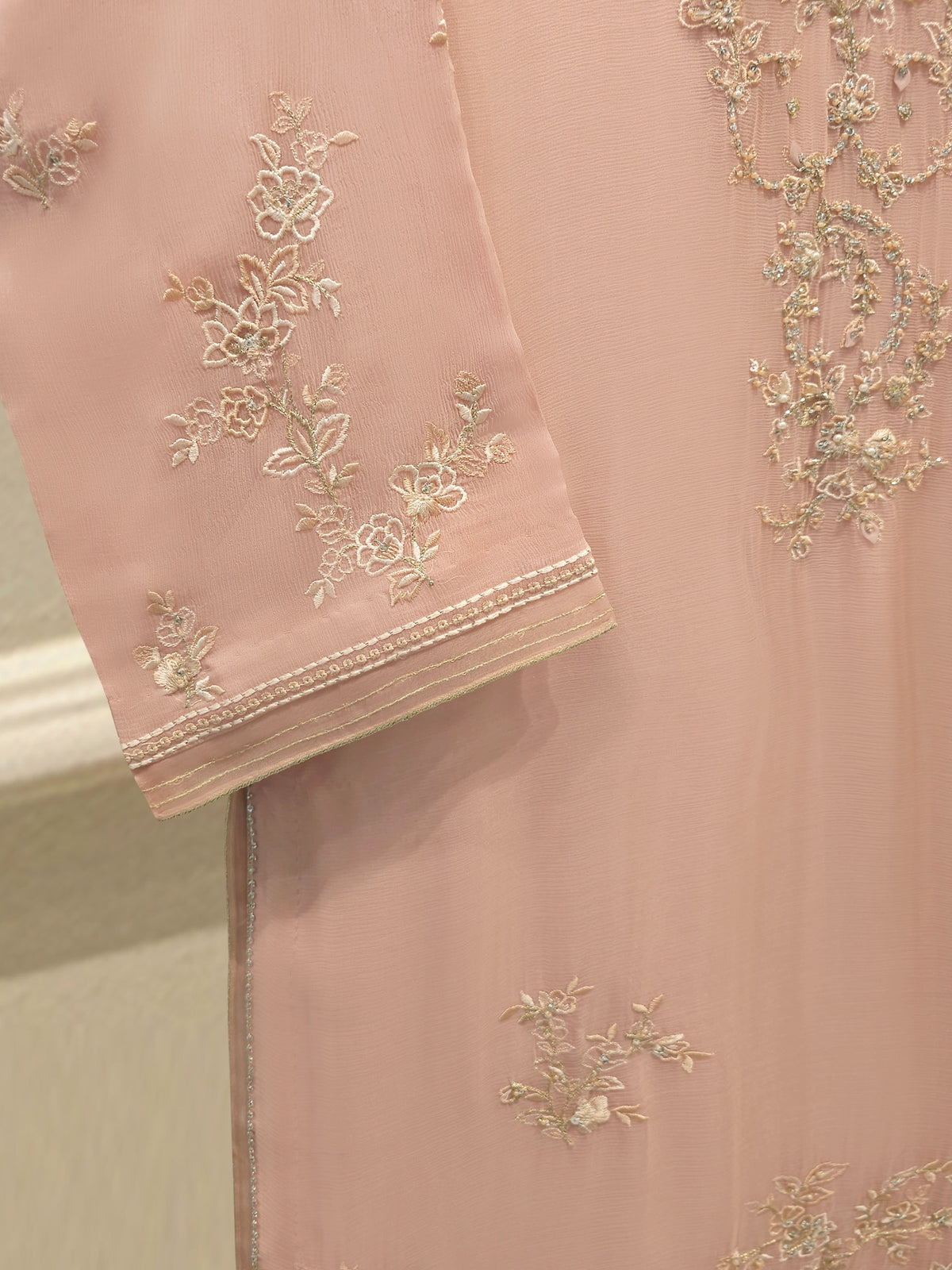 3 Piece - Pure Embroidered Chiffon Suit S115541