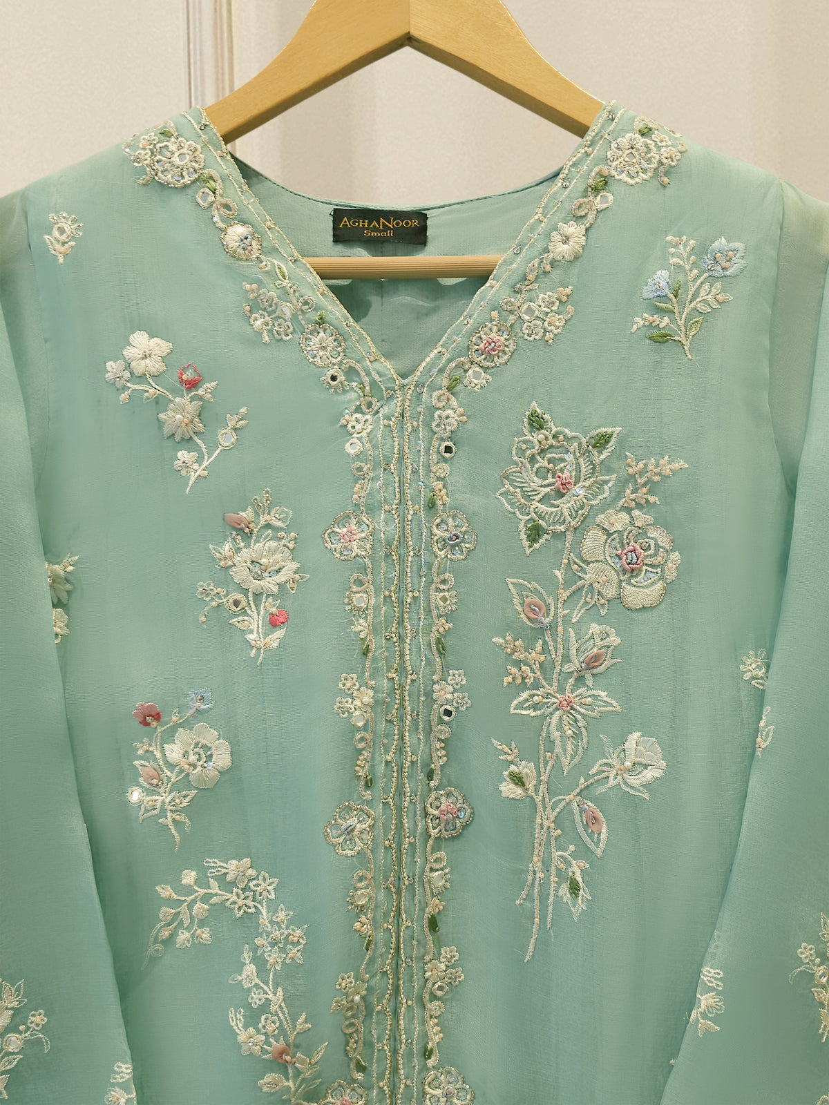 2 Piece - Pure Organza Embroidered Suit S115521
