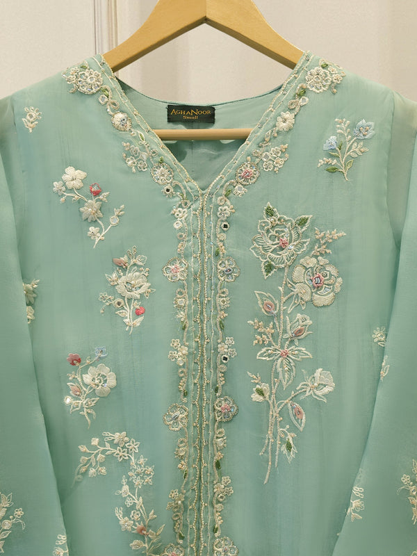 2 Piece - Pure Organza Embroidered Suit S115521