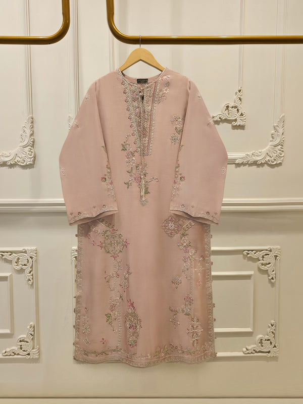 Pure Embroidered Sheesha Silk Shirt S115548