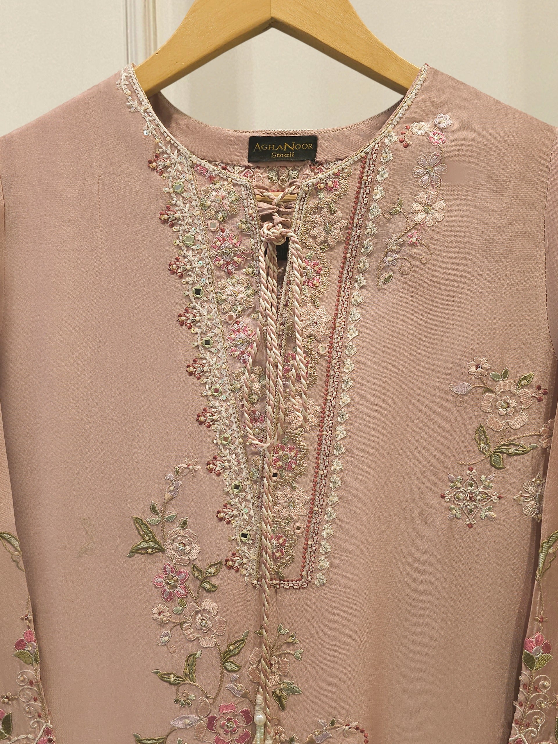 Pure Embroidered Sheesha Silk Shirt S115548 Secondary image