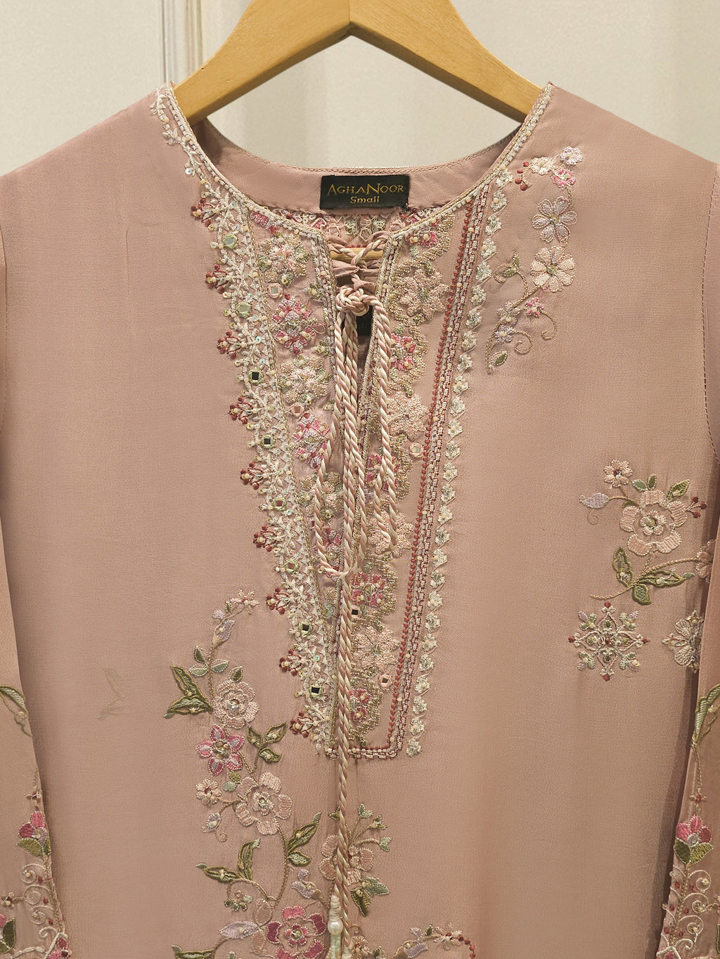 Pure Embroidered Sheesha Silk Shirt S115548
