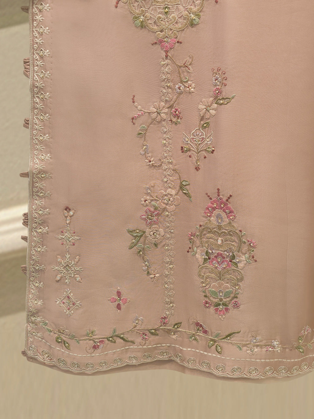 Pure Embroidered Sheesha Silk Shirt S115548