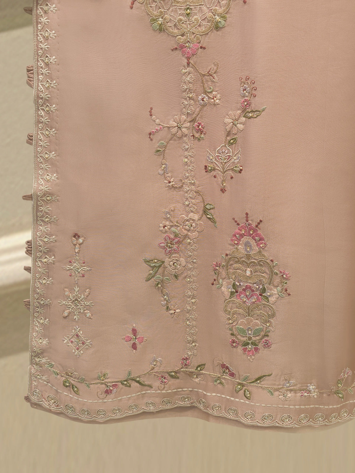 Pure Embroidered Sheesha Silk Shirt S115548