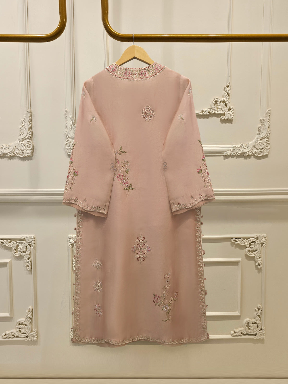 Pure Embroidered Sheesha Silk Shirt S115548