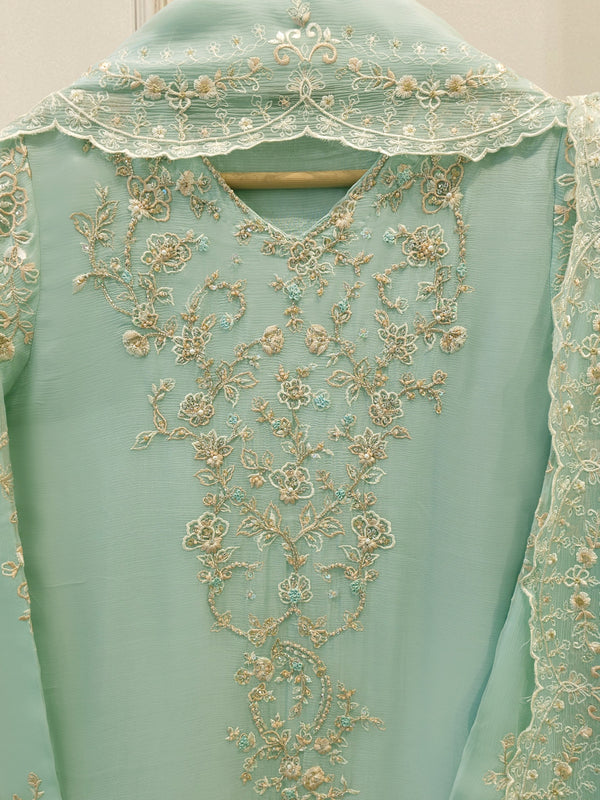 3 Piece - Pure Embroidered Chiffon Suit S115562