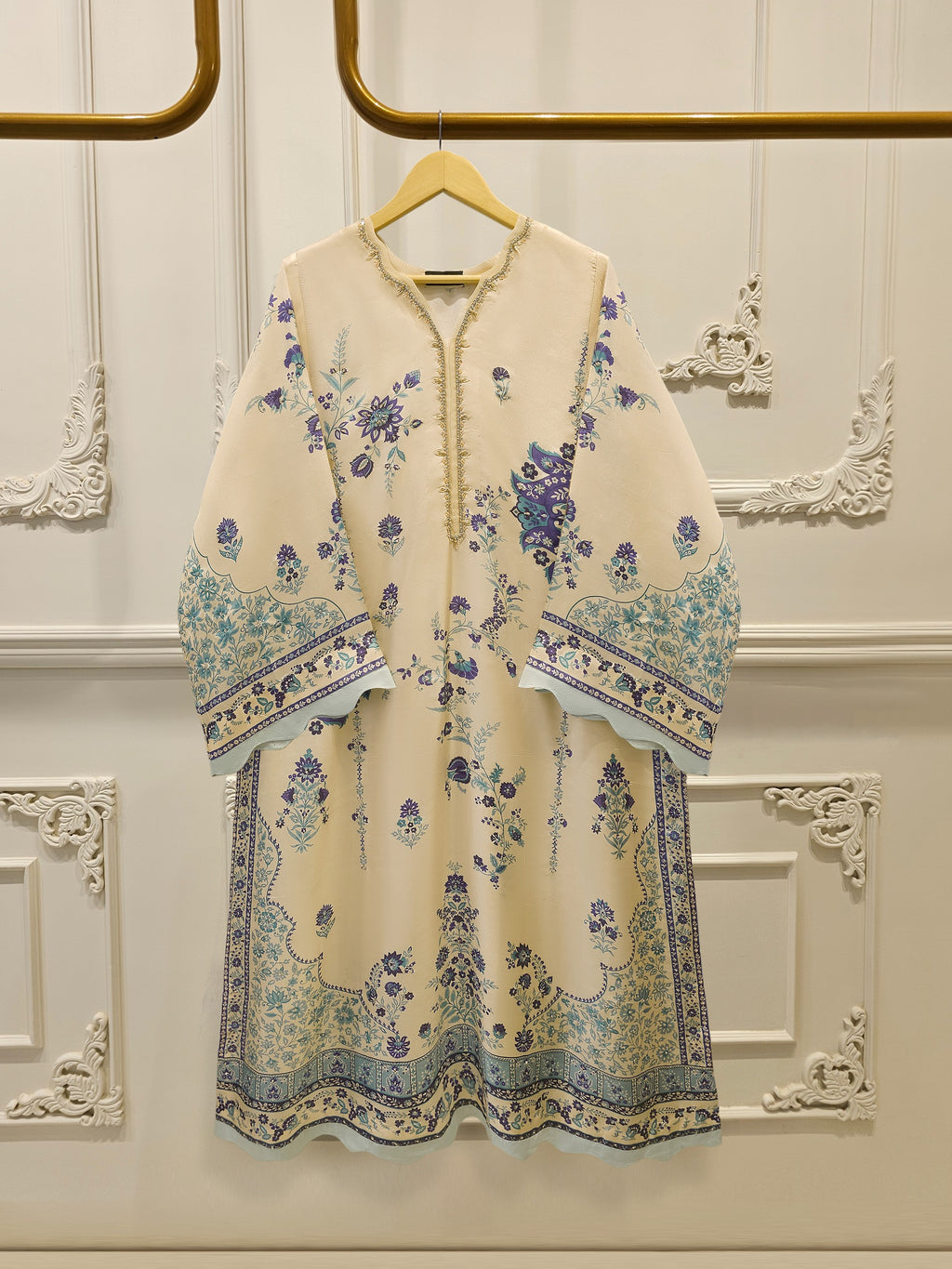 2 Piece - Pure Khaddi Silk Embroidered  Suit S115546