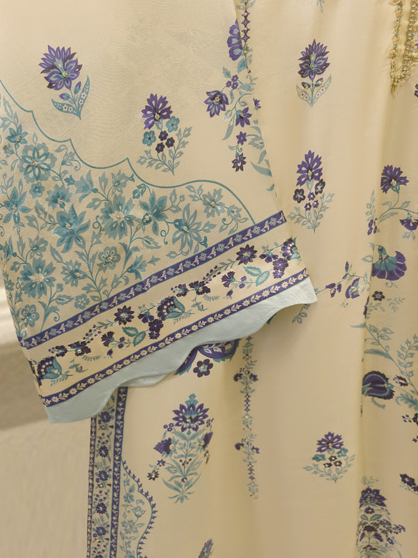 2 Piece - Pure Khaddi Silk Embroidered  Suit S115546