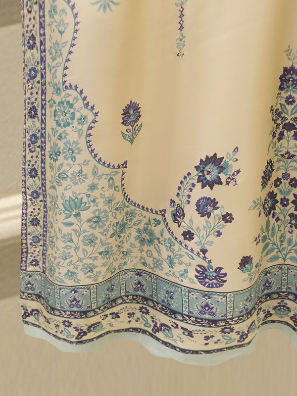 2 Piece - Pure Khaddi Silk Embroidered  Suit S115546