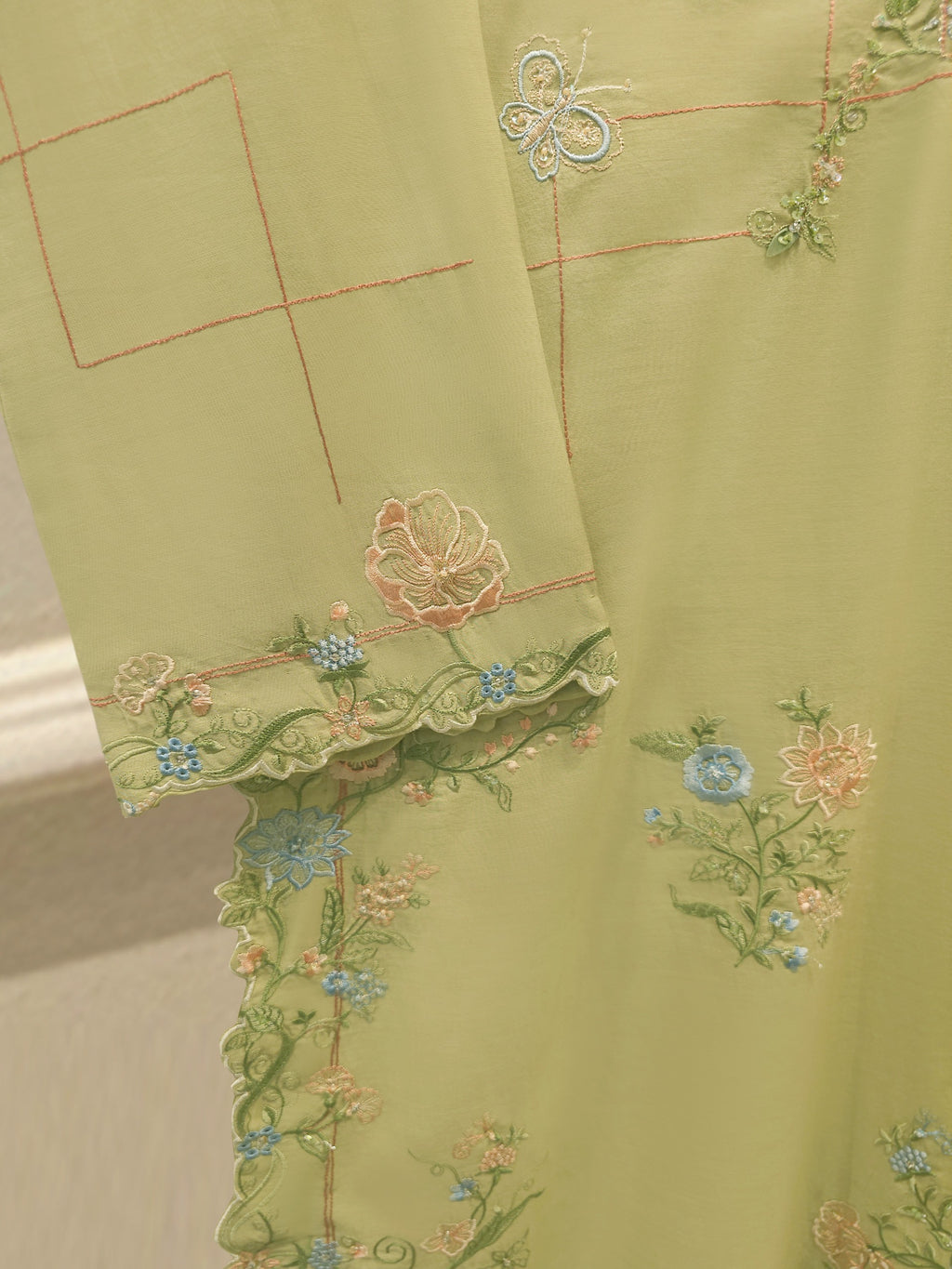 2 Piece - Embroidered Kora Silk Suit S115559