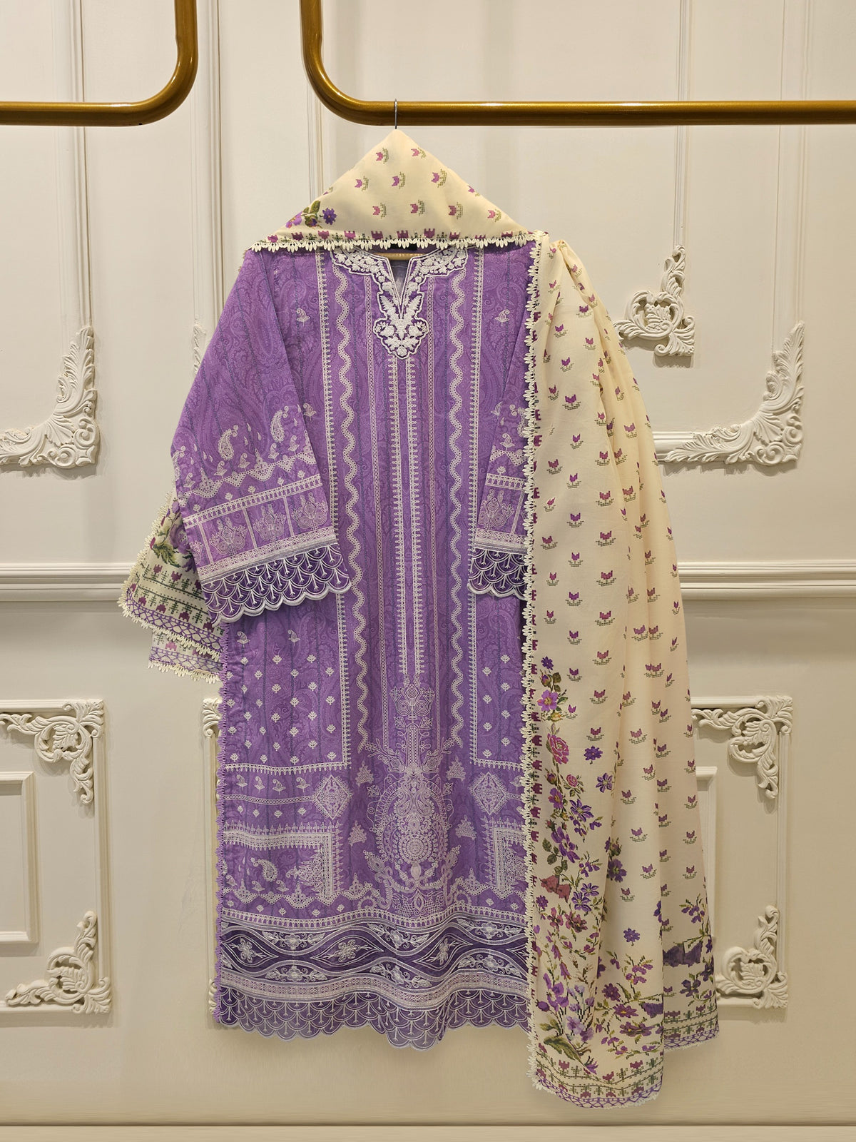 2 Piece - Embroidered Cambric Suit S115553