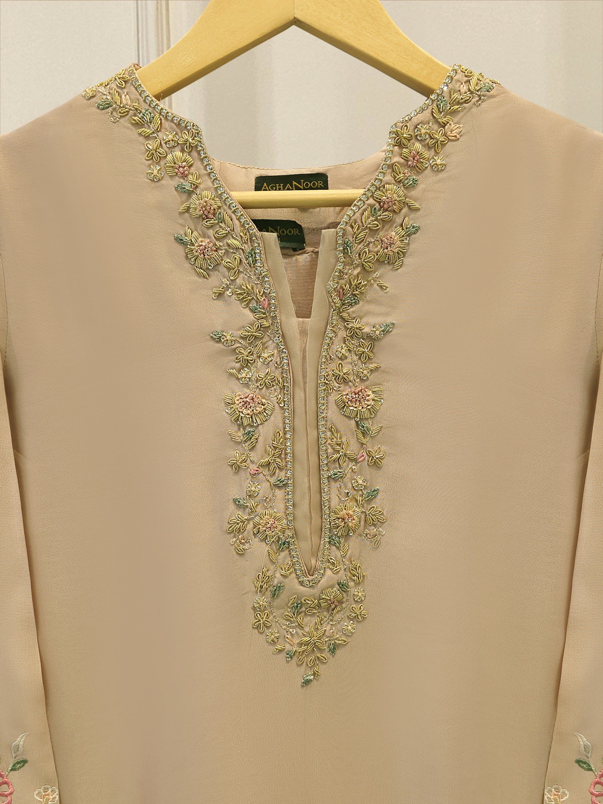 2 Piece- Pure Sheesha Silk Embroidered Suit S115563 Secondary image