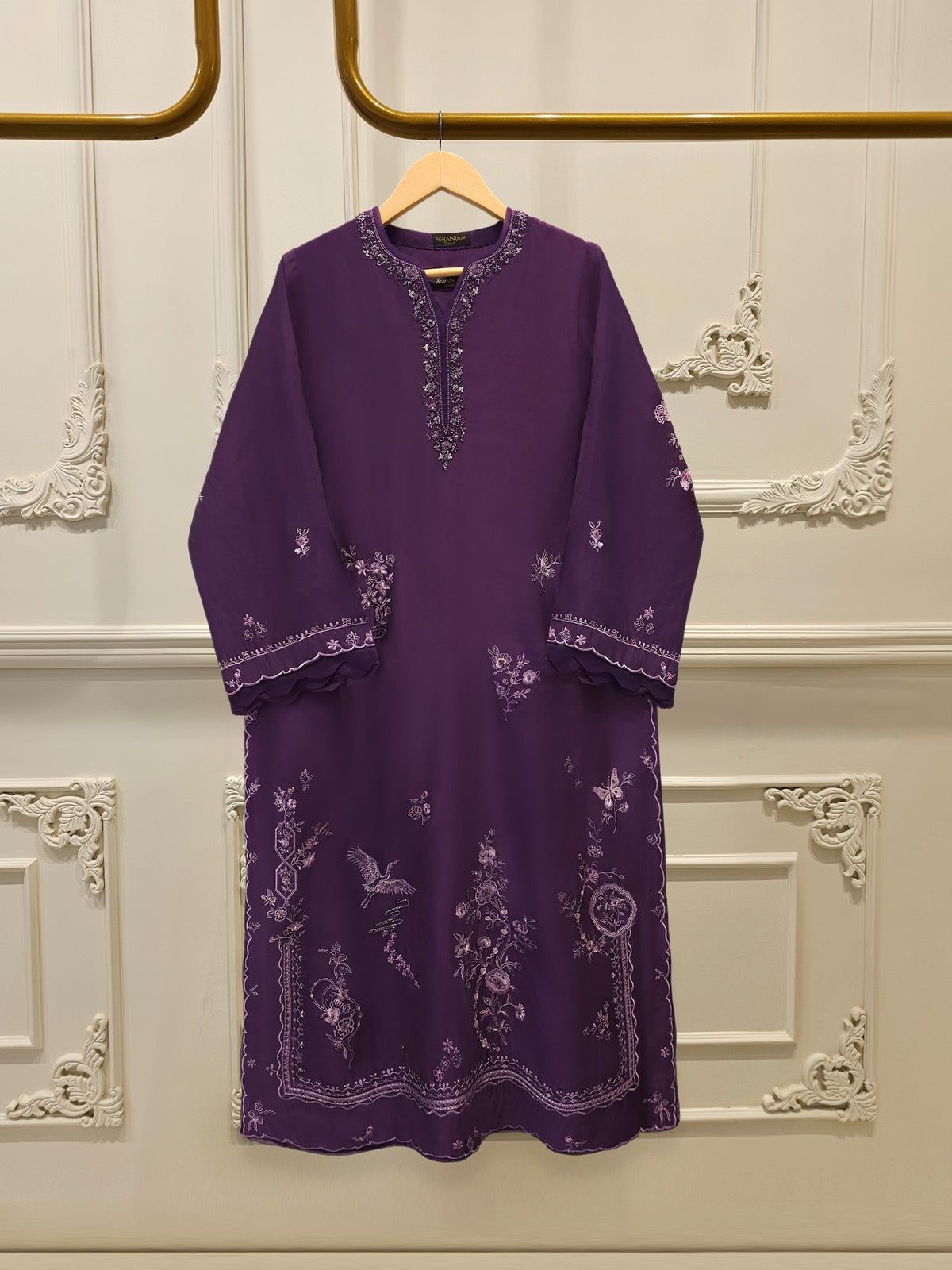 2 Piece- Pure Sheesha Silk Embroidered Suit S115575 Main image