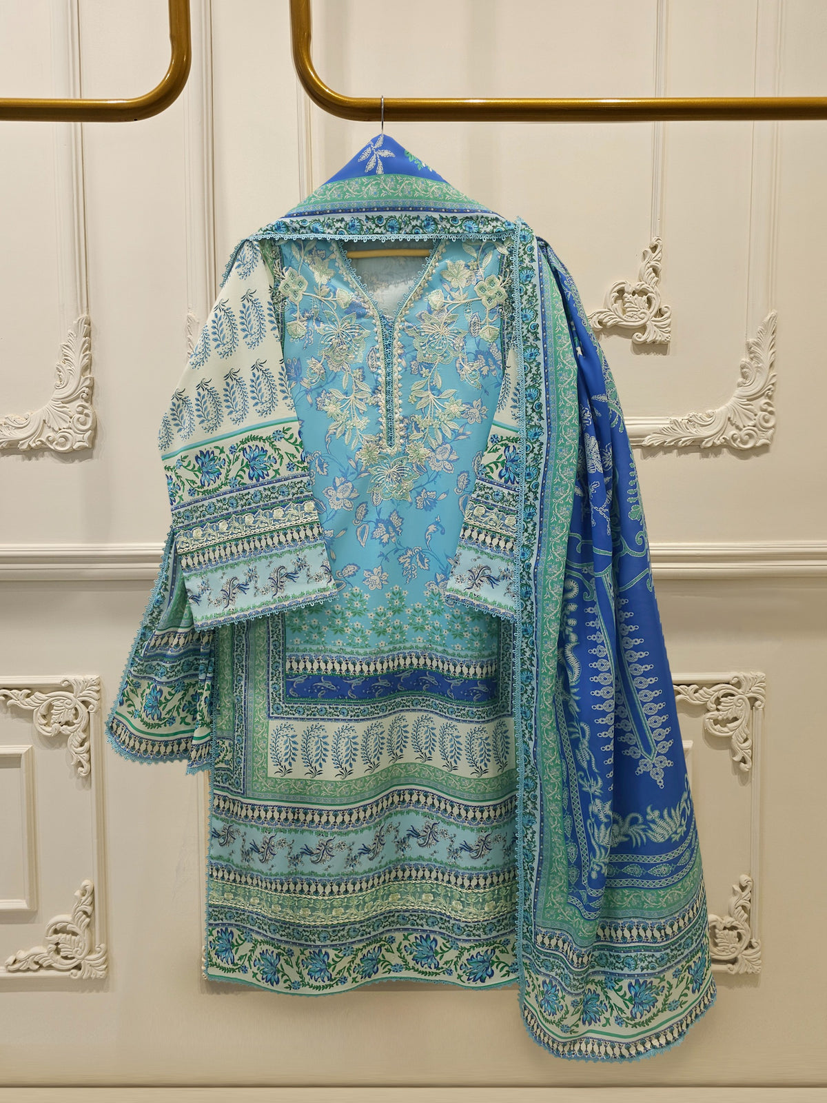 2 Piece - Digital printed Cambric Suit S115580