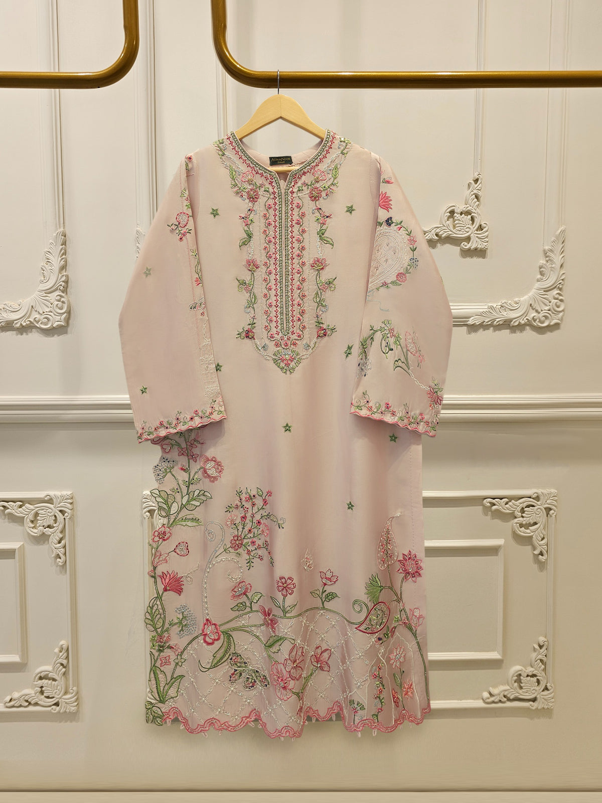 2 Piece- Pure Sheesha Silk Embroidered Suit S115583 Main image