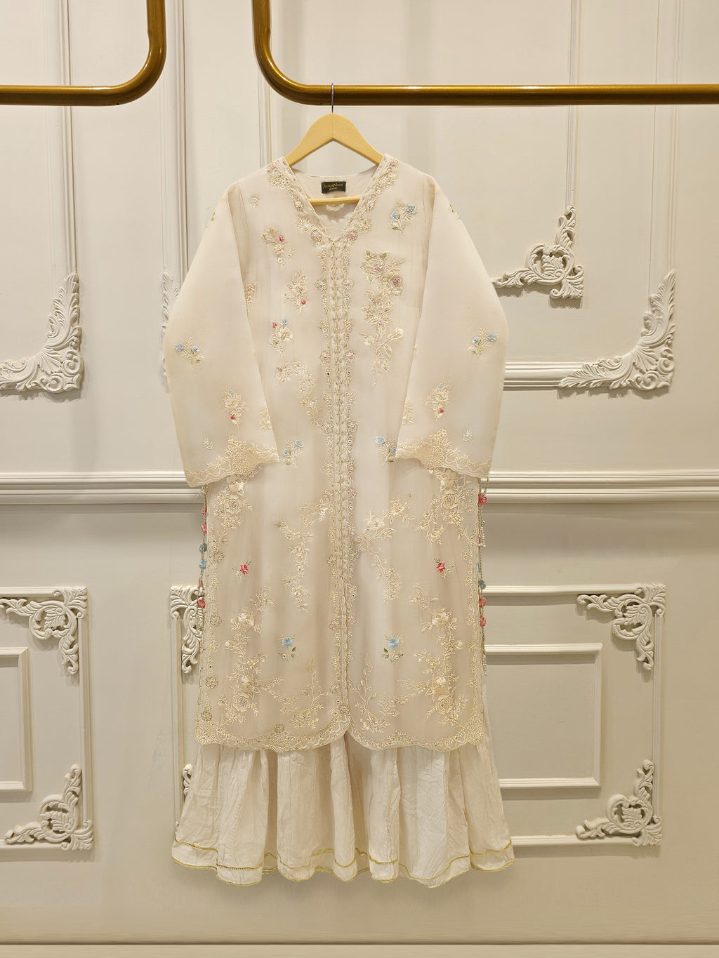 2 Piece - Pure Organza Embroided Suit WS00415