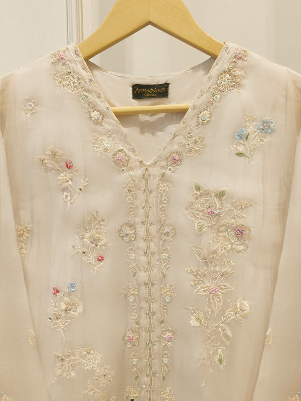 2 Piece - Pure Organza Embroided Suit WS00415