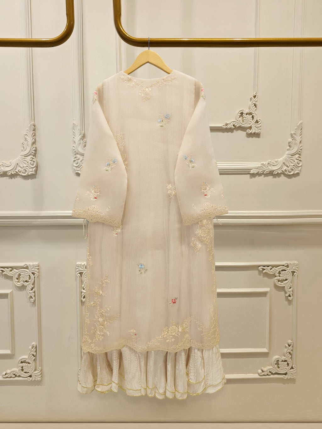 2 Piece - Pure Organza Embroided Suit WS00415