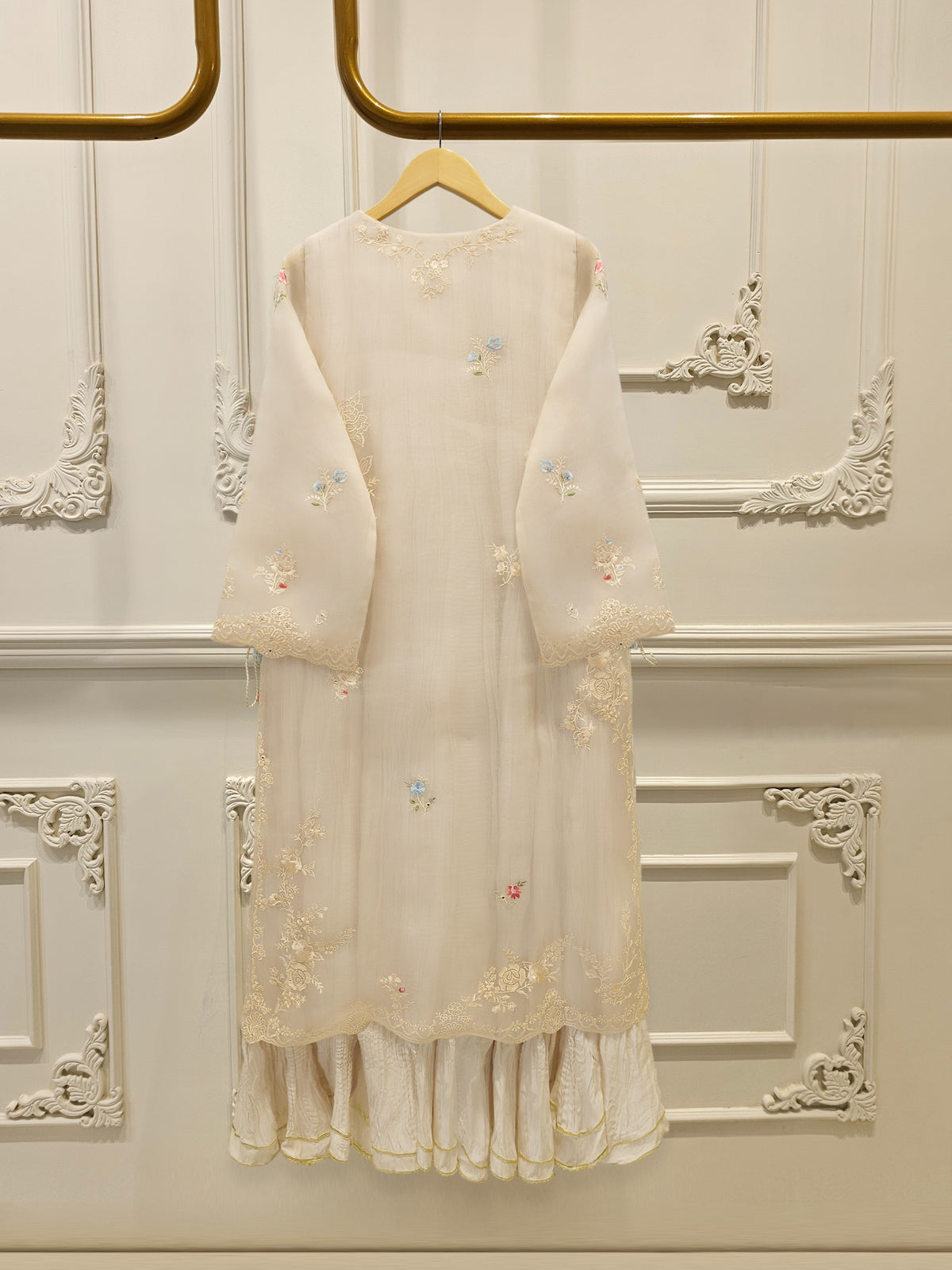 2 Piece - Pure Organza Embroided Suit WS00415