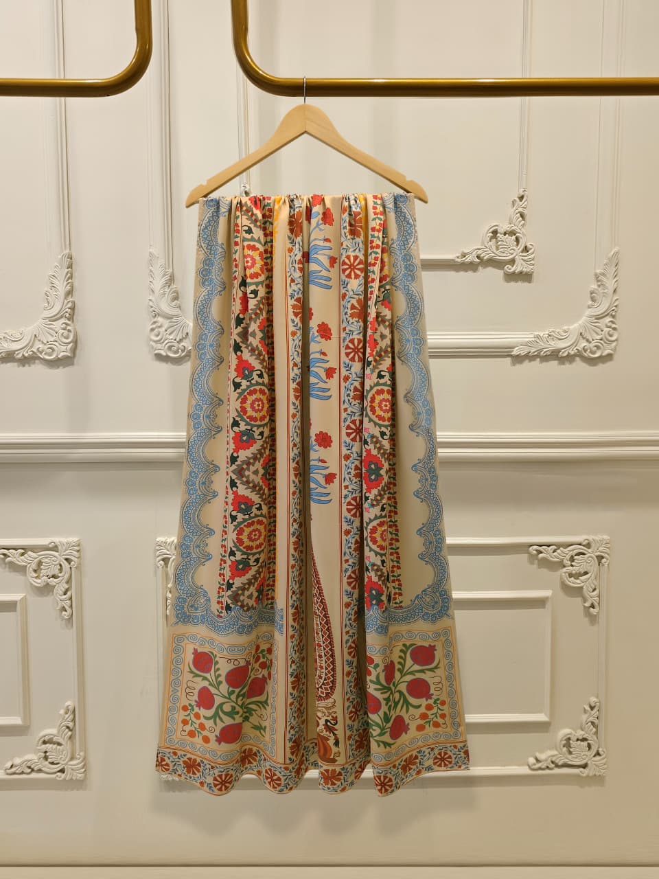 3 Piece- Pure Korean Silk Embroidered Suit S115649