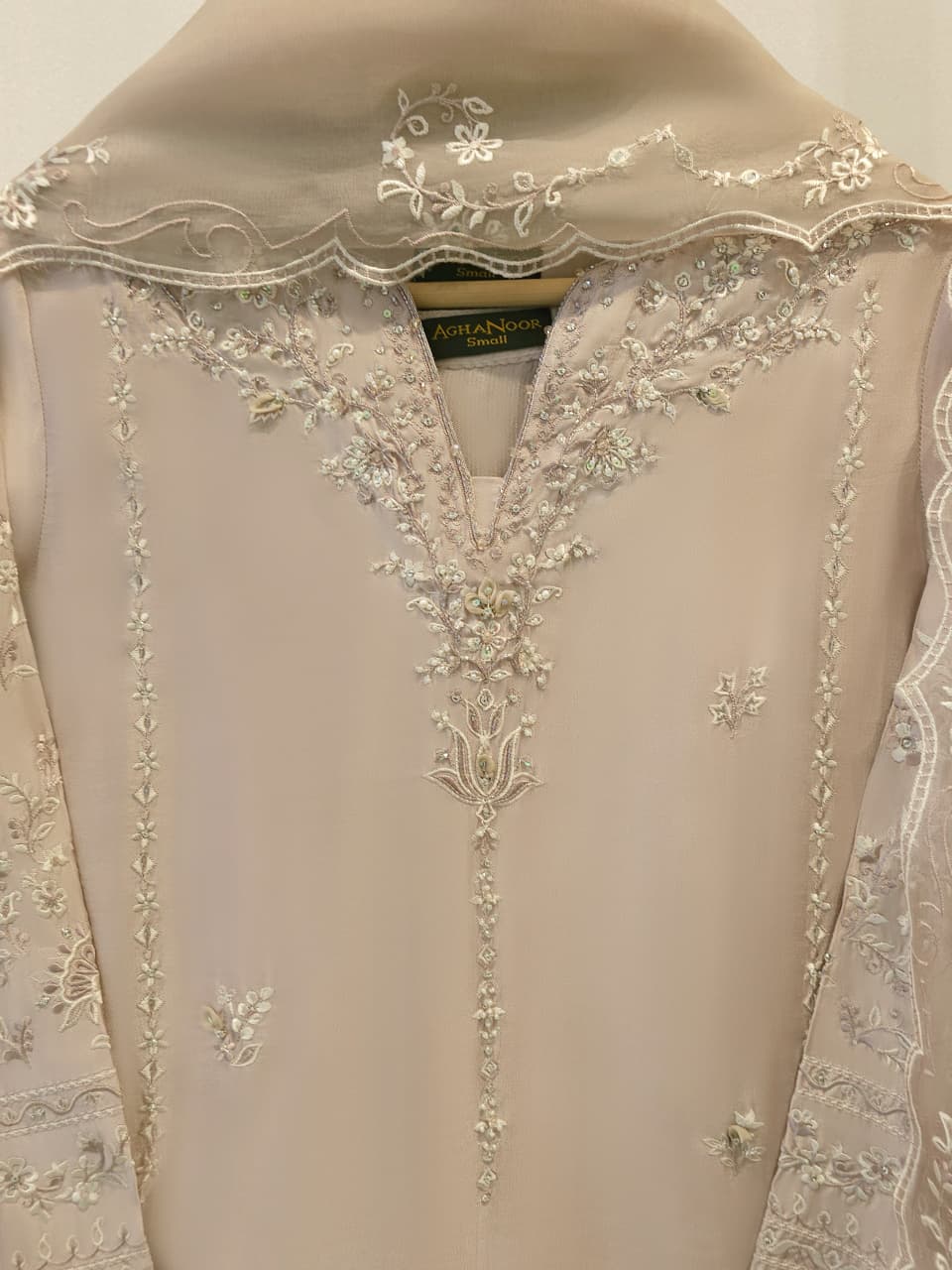 3 Piece- Pure  Sheesha Silk Embroidered Suit S115658 Secondary image