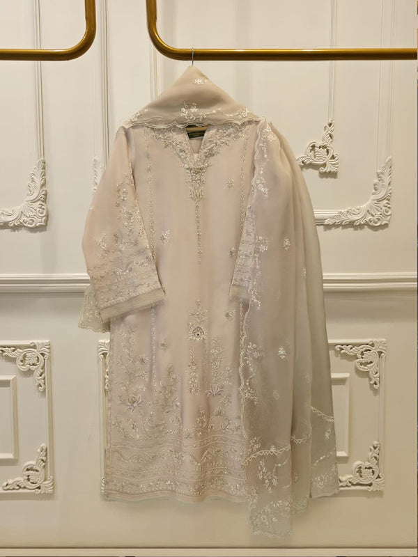 3 Piece- Pure  Sheesha Silk Embroidered Suit S115658