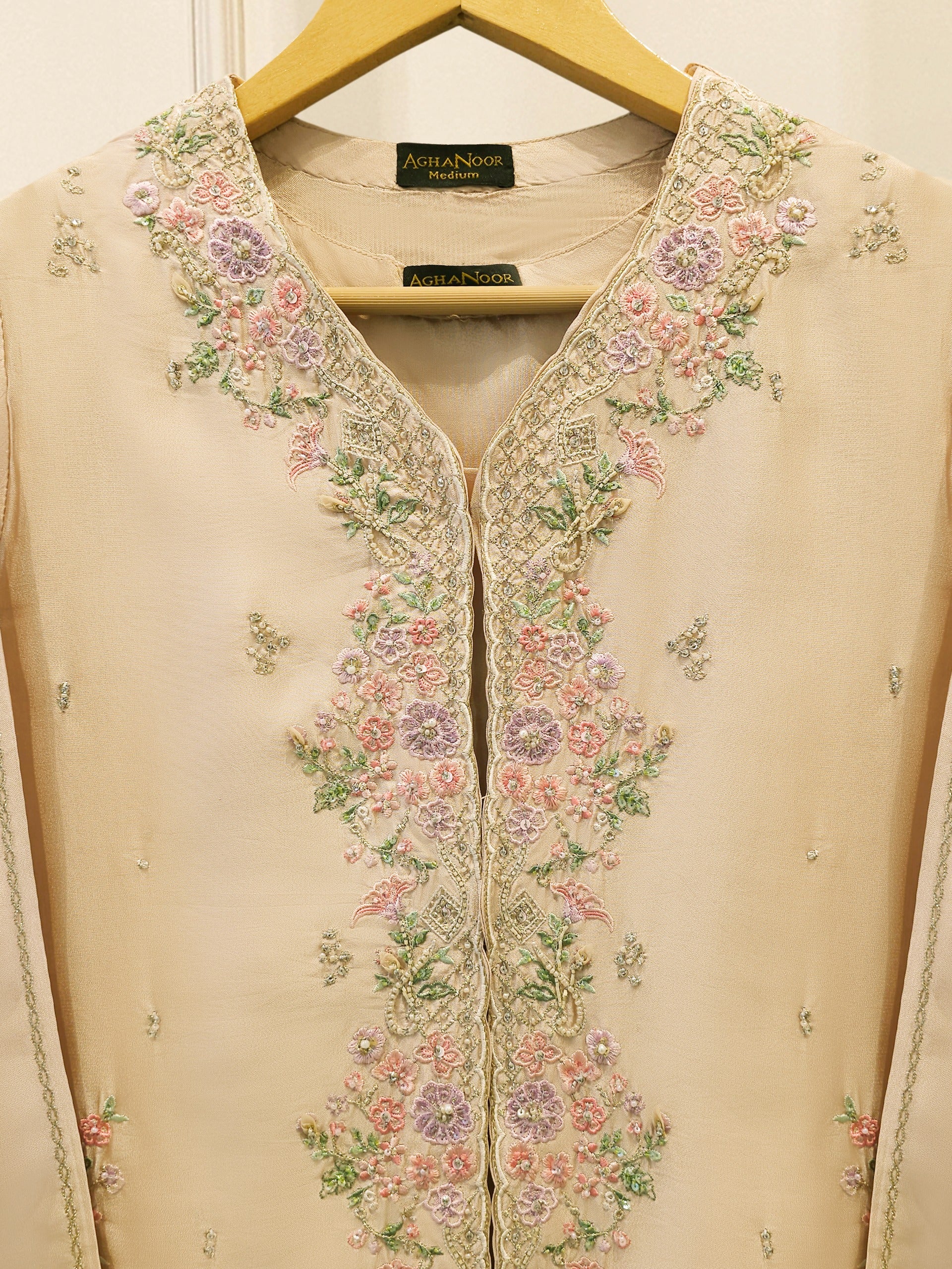2 Piece- Pure Sheesha Silk Embroidered Suit S115651 Secondary image